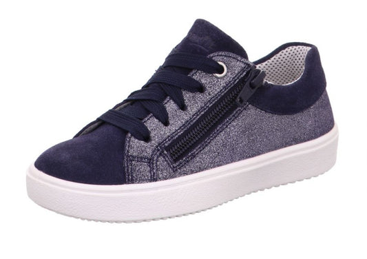 A dark blue glittery SUPERFIT Halbschuh HEAVEN 6489-801, a stylish and comfortable shoe for women