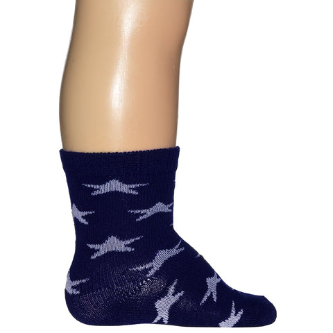  Hochwertige Baby Socken in Dunkelblau mit Sternenmuster