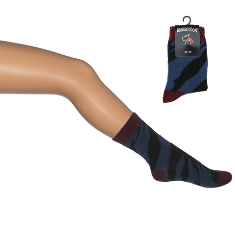 BONNIE DOON Socken BN653120 Zebra - denim - schwarz - bordeaux