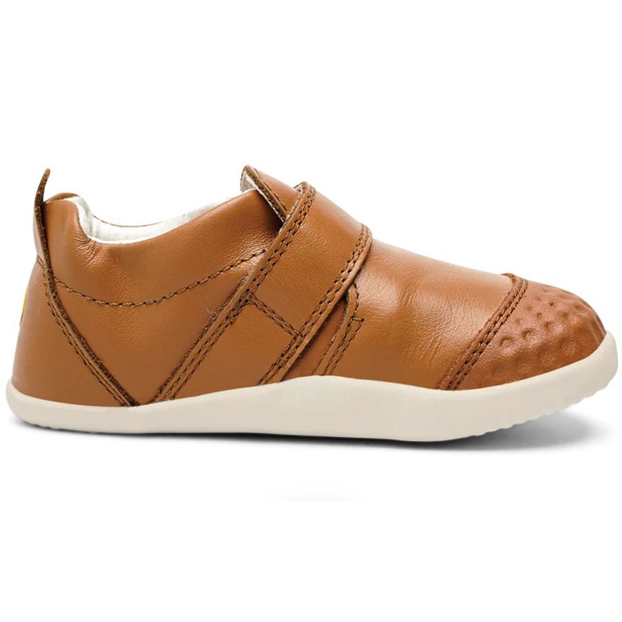 Cognac colored pre-walker shoes designed for early walkers