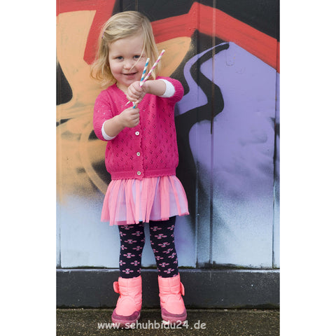  Schöne dunkelblaue Strumpfhose mit rosa Blumenmuster für Babys 