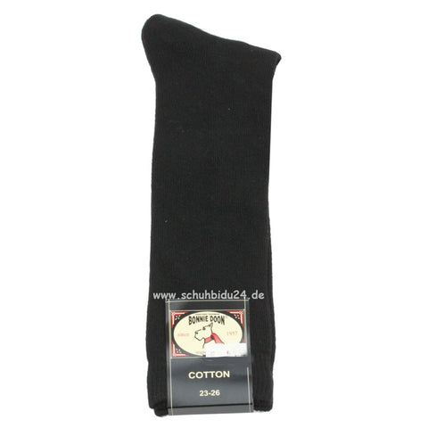  Hochwertige schwarze Kniestrümpfe aus Baumwolle von BONNIE DOON, Modell BD833502