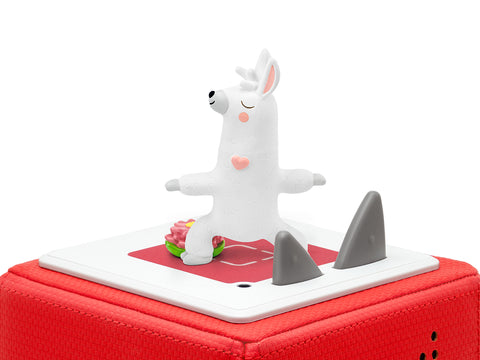 Yoga-Geschichten mit Lama Sara Tonie Figur zeigt leichte Entspannungsübungen