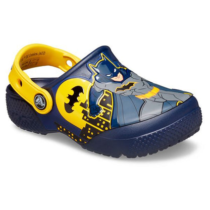 Close-up of CROCS BATMAN PATCH CLOG 207470-410 - navy shoe sole with textured grip