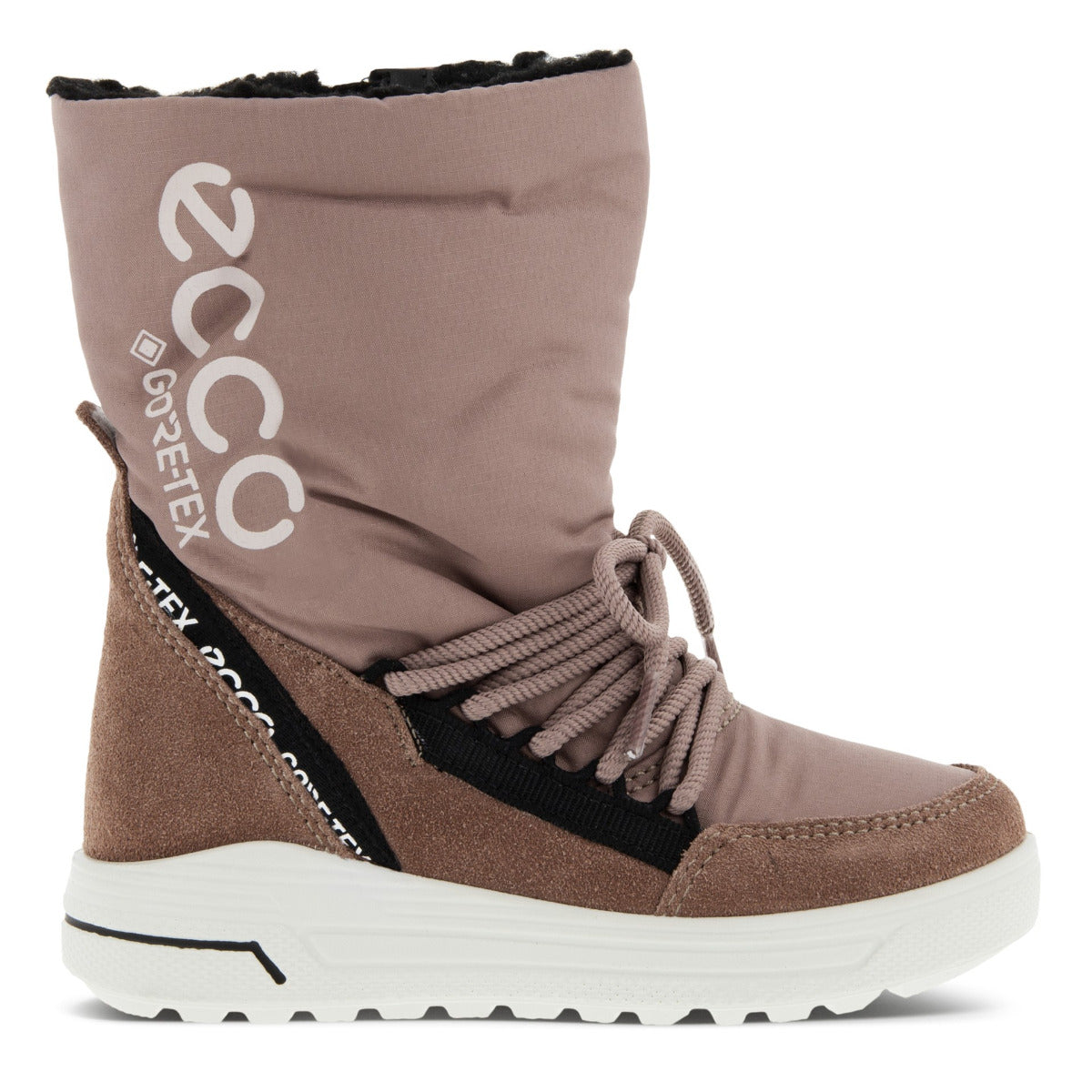 Close-up of ECCO GORE-TEX Stiefel URBAN SNOWBOARDER 722342-56878 - altrosa snowboarder boots with GORE-TEX technology