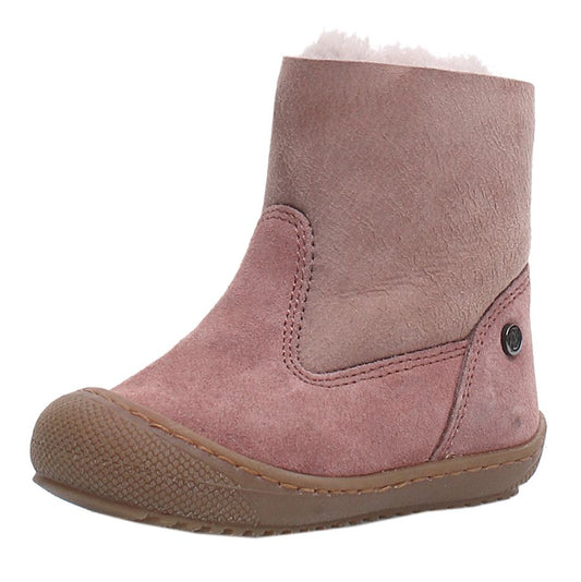 NATURINO Stiefel COZY - altrosa: A pair of cozy, pink boots with a warm lining, perfect for keeping little feet snug and stylish in the colder months