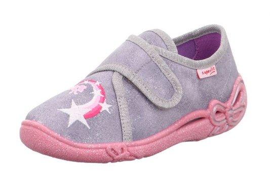 Comfortable and stylish SUPERFIT Hausschuh BELINDA 259-20 in grey and pink with cute unicorn design, perfect for indoor wear