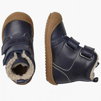 A pair of dark blue NATURINO Stiefel BUBBLE boots, perfect for winter