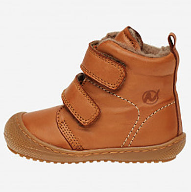 NATURINO Stiefel BUBBLE - cognac kids' boots with warm faux fur lining and durable rubber sole