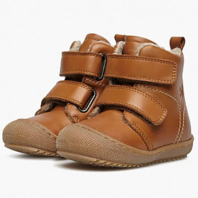 Genuine leather NATURINO Stiefel BUBBLE - cognac boots for children with easy zip closure