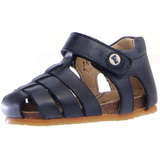 Alt text: NATURINO Halbsandale ALBY in navy blue, a comfortable and stylish half-sandal for kids