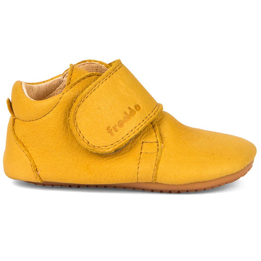 FRODDO PreWalker G1130005-19 - gelb, a yellow pre-walker shoe for babies, with soft sole and comfortable design