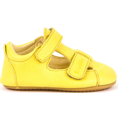 FRODDO prewalker halbsandale in zitrone yellow color, perfect for little feet