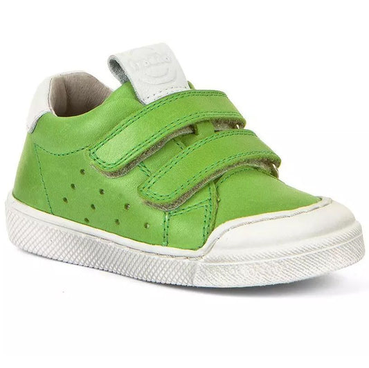 A vibrant apple green and white FRODDO Halbschuh G2130261-2, perfect for kids