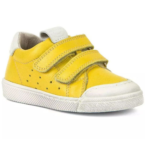 Yellow and white FRODDO Halbschuh G2130261-3 with lace closure and durable rubber sole
