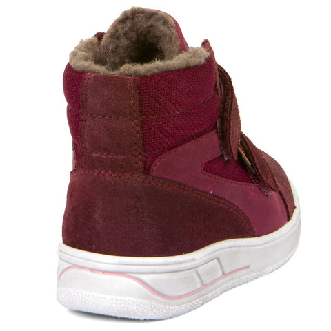 Close-up of FRODDOTEX Knöchelschuh G3110213-4 in beere, highlighting the breathable mesh and padded ankle support