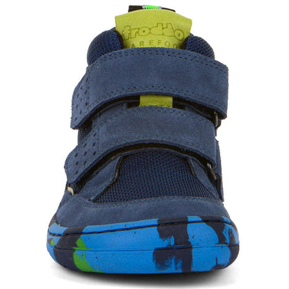 FRODDO Barfuß Knöchelschuh G3110224-3 in blue and green, a comfortable and stylish barefoot ankle shoe for children