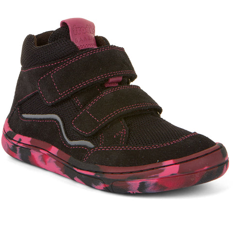 Black and fuchsia FRODDO Barfuß Knöchelschuh G3110228-4 ankle shoe for kids
