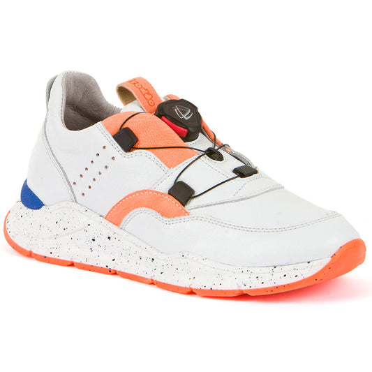 High-quality FRODDO Halbschuh G3130166-4 in white, neon orange, and blue
