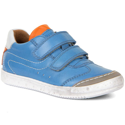 Comfortable and stylish FRODDO Halbschuh G3130217-2 in jeansblau with vibrant orange accents for kids