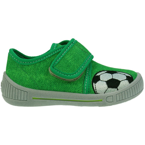 Comfortable and stylish SUPERFIT Hausschuh 247-09 in green color with football design