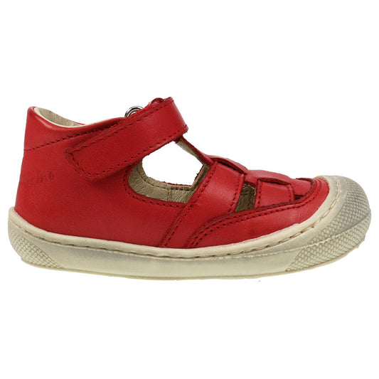 NATURINO Halbsandale WAD - rot children's red half sandal with buckle strap and durable rubber sole 