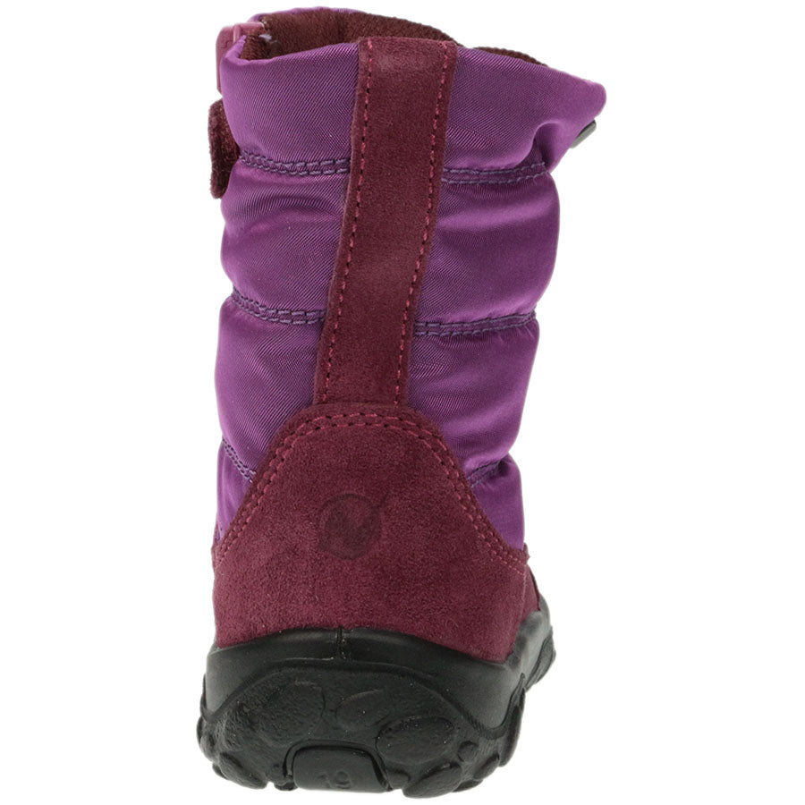 A pair of NATURINO RAINSTEP TEX Stiefel POZNURR in lila and beere colors, perfect for rainy days with waterproof protection