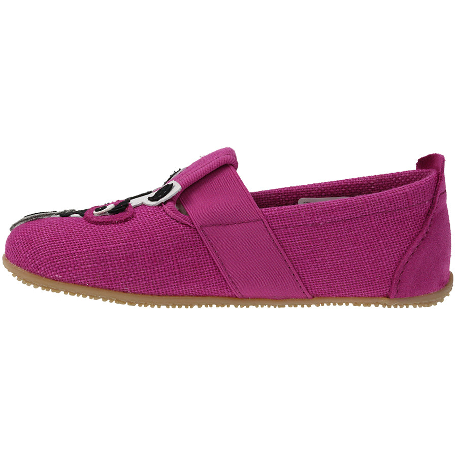 LIVING KITZBÜHEL Hausschuh 3122-368 in vibrant fuchsia with stylish zebra pattern, a cozy and stylish slipper for indoor wear