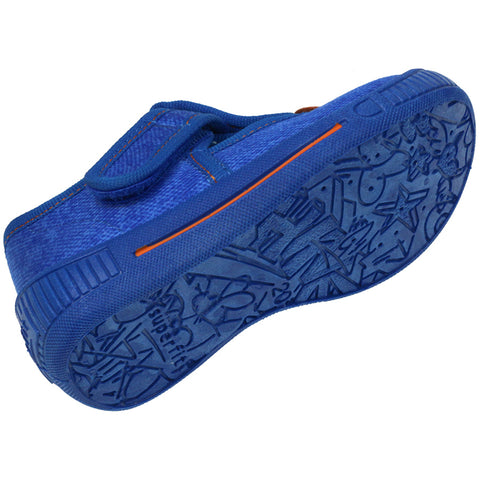 Comfortable and stylish SUPERFIT Hausschuh BULLY 263-85 in blue with a tiger design
