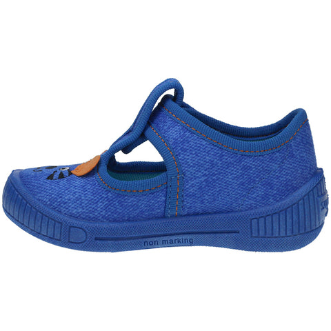 Blue SUPERFIT Hausschuh BULLY 263-85 with tiger design, soft and comfortable indoor slippers for kids