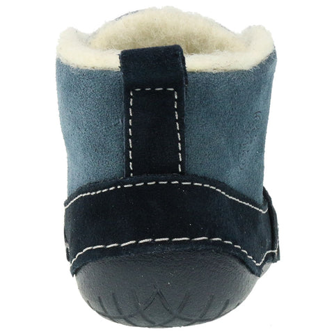  Side view of the PRIMIGI PreWalker 80031 - navy - jeans, designed with easy-to-adjust Velcro straps