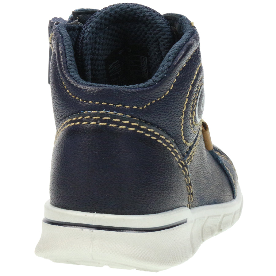  ECCO Knöchelschuh FIRST 754021-01325 - navy, front view, close-up of the lace-up detail and cushioned ankle support