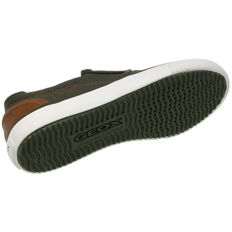 Kids' GEOX Halbschuh KILWI J82A7F in olive with zimt accents and laces