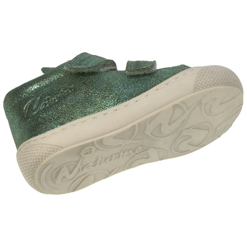 High-quality NATURINO Halbschuh 3972 in jadegrün metallic for kids