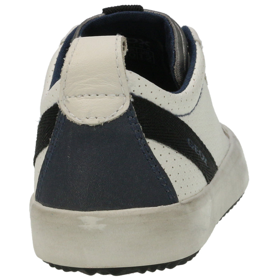 Men's casual shoe in white and dark blue by GEOX