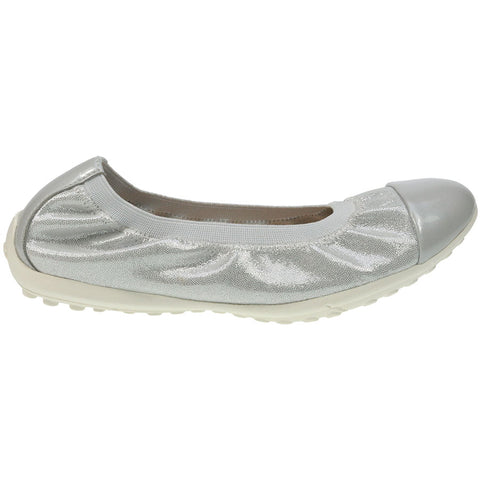GEOX Ballerina PIUMA J82B0A - silber in metallic silver color, with breathable sole and comfortable design