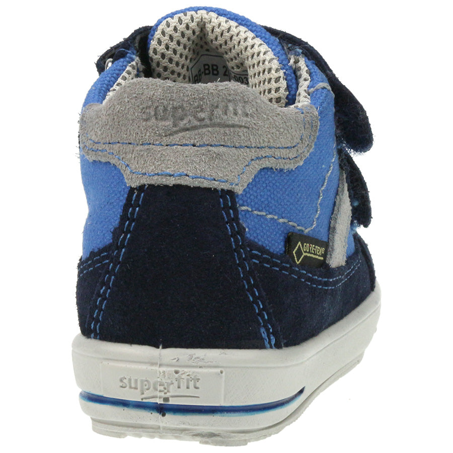 High-performance navy and royal blue SUPERFIT GORE-TEX SURROUND Knöchelschuh 356-81, providing superior waterproofing and breathability for all-day comfort