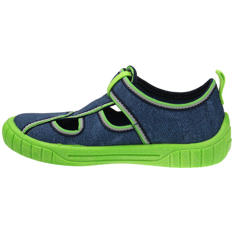 Comfortable and stylish blue and neon green SUPERFIT Hausschuh BILL 272-88