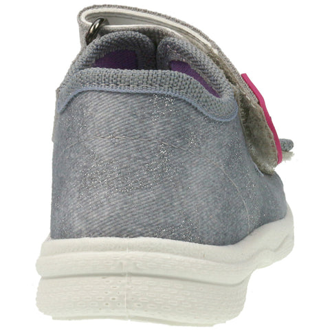 Glittery light grey SUPERFIT Hausschuh POLLY 294-44 featuring a sparkling unicorn design