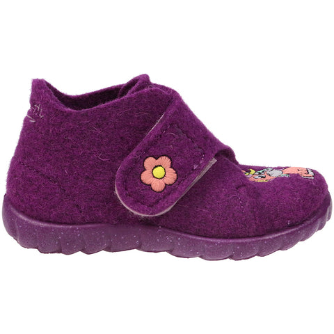 Alt text: SUPERFIT Hausschuh HAPPY 290-90 in lila with adorable unicorn design, perfect for keeping little feet warm and cozy at home