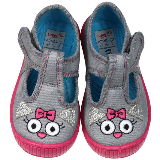 Comfortable gray SUPERFIT Hausschuh 263-25 with adorable owl design