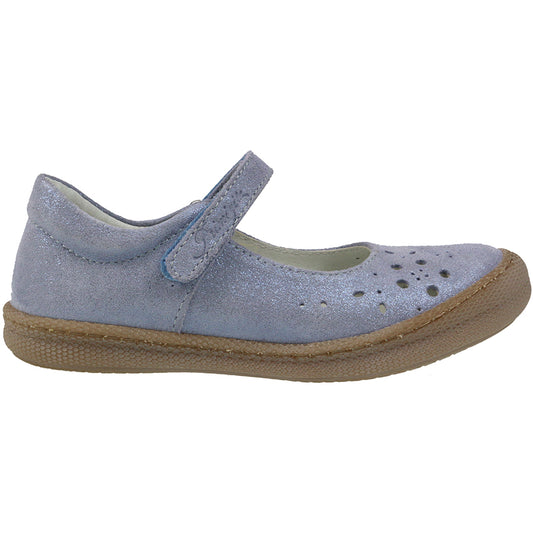A pair of PRIMIGI Ballerina 54311 shoes in eisblau color, perfect for little girls to wear for special occasions or everyday outings