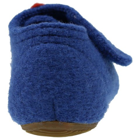 Cozy and warm blue Hausschuh Eisbär 3411-558 with adorable Eisbär design