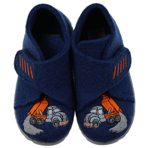 Comfortable blue SUPERFIT Hausschuh HAPPY 291-80 with Kipplaster design