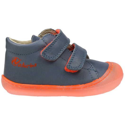 NATURINO Halbschuh COCOON II in celeste and neonorange, a stylish and comfortable shoe for kids with durable construction and vibrant colors