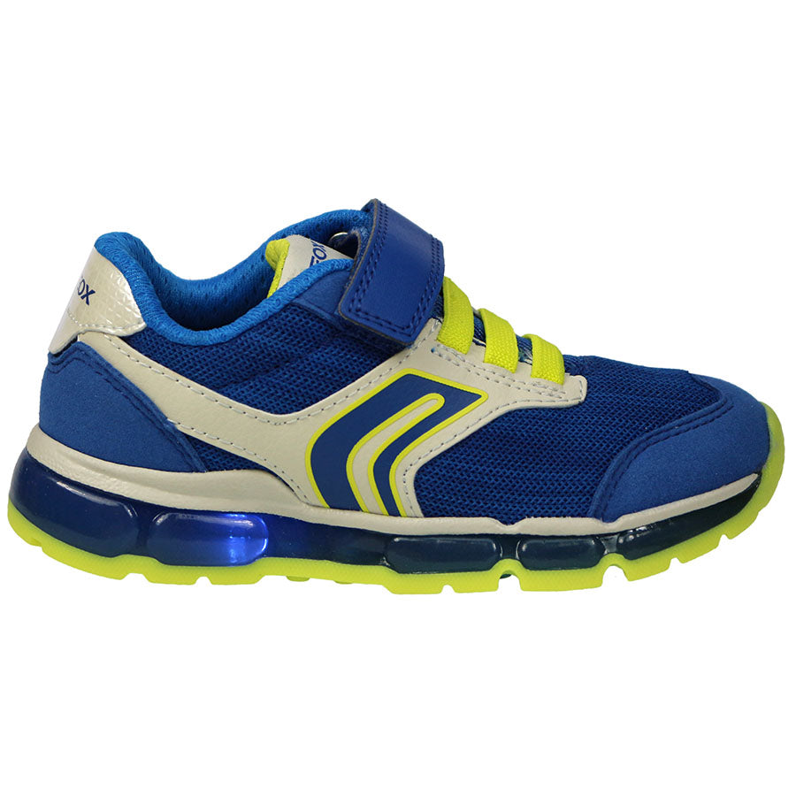 GEOX BLINKER Halbschuh ANDROID J0244B royal neongelb - bright and vibrant boys' shoe with royal blue and neon yellow accents suitable for active play and everyday wear