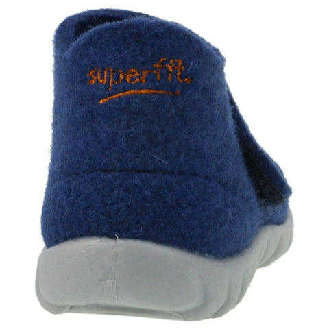 Comfortable and stylish blue SUPERFIT Hausschuh HAPPY 291-80 with a Kipplaster design