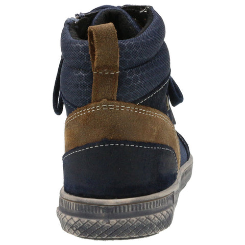 High-performance SUPERFIT GORE-TEX ankle boot in navy and brown colorway