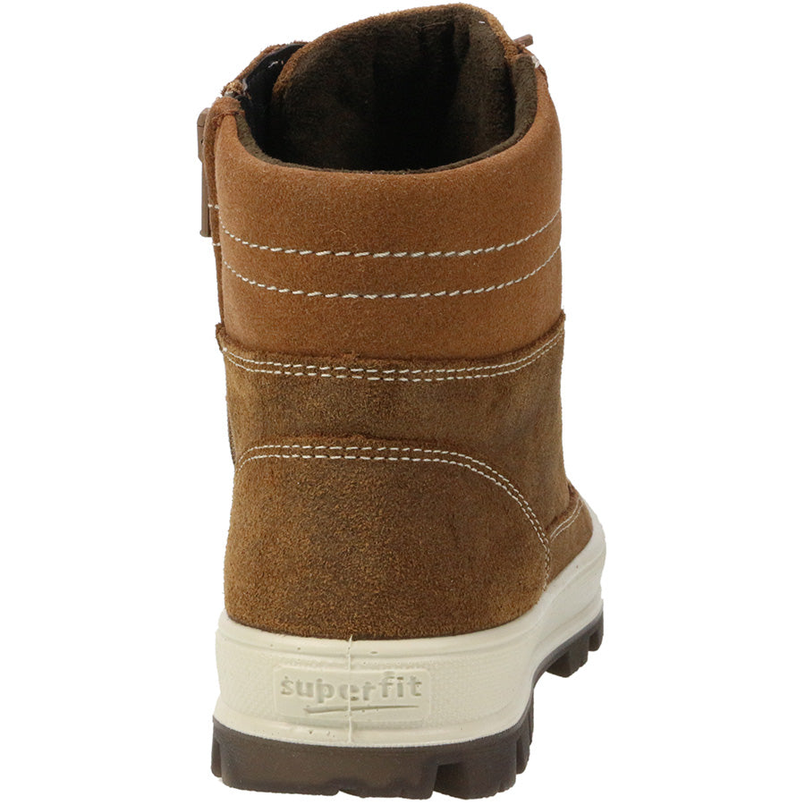 Brown SUPERFIT GORE-TEX ankle boot with teddy lining, perfect for outdoor activities and cold weather