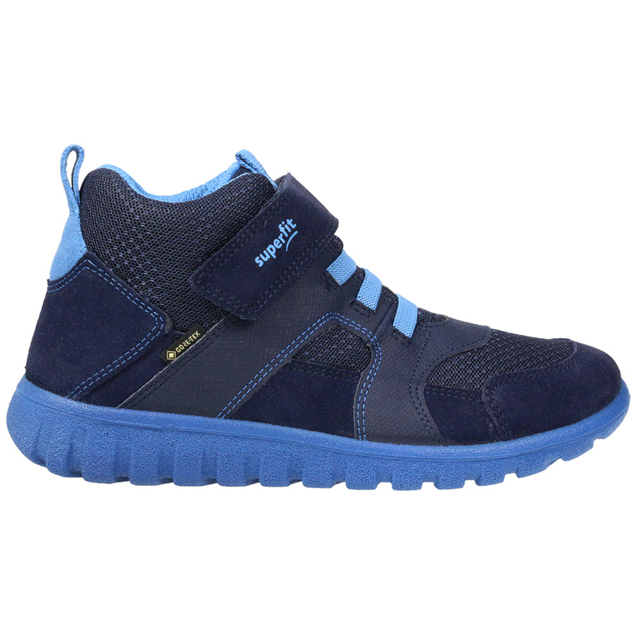 Waterproof and durable SUPERFIT GORE-TEX Knöchelschuh SPORT7 MINI 9198-800 in navy and royal blue color, perfect for active kids